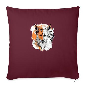 Hiros feline god - Sofa pillowcase 17,3'' x 17,3'' (45 x 45 cm) - burgundy - Front