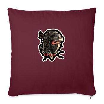 Le ninja impitoyable - Housse de coussin décorative 45 x 45 cm - bordeaux - Devant