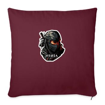 L'ombre du ninja - Housse de coussin décorative 45 x 45 cm - bordeaux - Devant