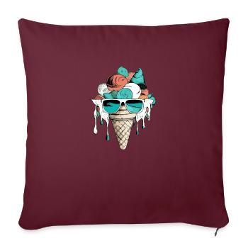 Glace fraise menthe vanille - Housse de coussin décorative 45 x 45 cm - bordeaux - Devant