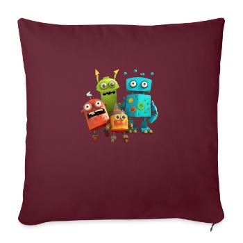 Robo Buddies: Lustige Abenteuer - Sofakissenbezug 45 x 45 cm - Burgunderrot - Vorne