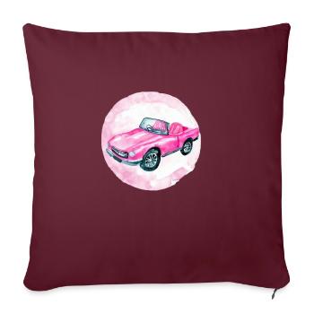 Niedliches niedliches Damenspielzeugauto rosa - Sofakissenbezug 45 x 45 cm - Burgunderrot - Vorne