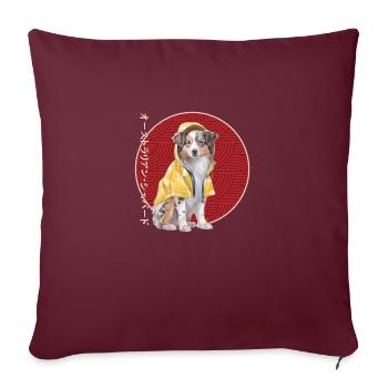 Berger australien japonais imperméable - Housse de coussin décorative 45 x 45 cm - bordeaux - Devant