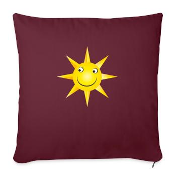 lustige Sonne - Sofakissenbezug 45 x 45 cm - Burgunderrot - Vorne
