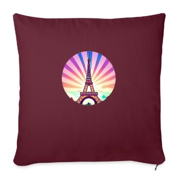 Tour Eiffel - Housse de coussin décorative 45 x 45 cm - bordeaux - Devant