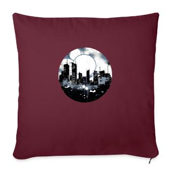La ville dans la nuit - Housse de coussin décorative 45 x 45 cm - bordeaux - Devant