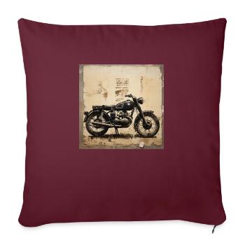 Une moto noire pour un vintage ride ! - Housse de coussin décorative 45 x 45 cm - bordeaux - Devant