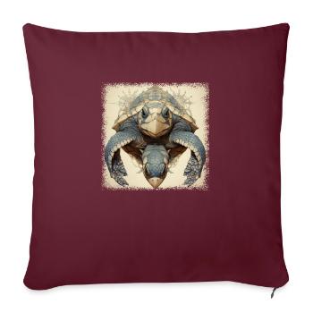 tribal turtle humor fun animal defense funny - Sofakissenbezug 45 x 45 cm - Burgunderrot - Vorne