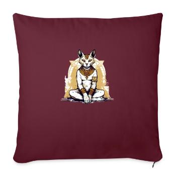 Le dieu chat Egyptien n°3 - Housse de coussin décorative 45 x 45 cm - bordeaux - Devant