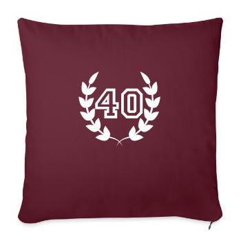 40e anniversaire-idée cadeau 40 ans - Housse de coussin décorative 45 x 45 cm - bordeaux - Devant