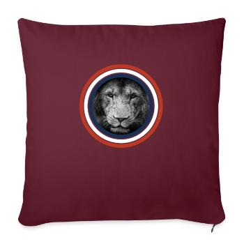 Cercles de lion rouge blanc bleu - Housse de coussin décorative 45 x 45 cm - bordeaux - Devant