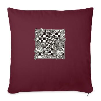 Abstraction Echiquéenne n°1 - Housse de coussin décorative 45 x 45 cm - bordeaux - Devant