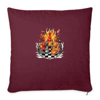 Echiquier en feu - Housse de coussin décorative 45 x 45 cm - bordeaux - Devant