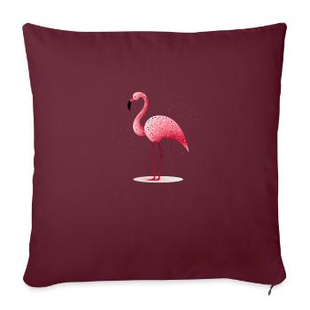 Cute flamingo with little dots (no1) - Sofa pillowcase 17,3'' x 17,3'' (45 x 45 cm) - burgundy - Front