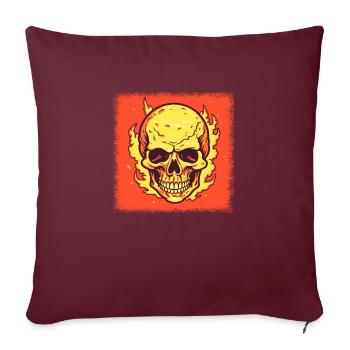 Exosquelettique Skateboard Fuck You Skater - Housse de coussin décorative 45 x 45 cm - bordeaux - Devant