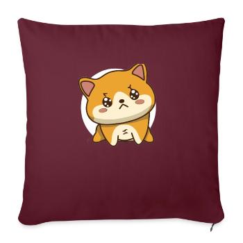 Chien - Housse de coussin décorative 45 x 45 cm - bordeaux - Devant