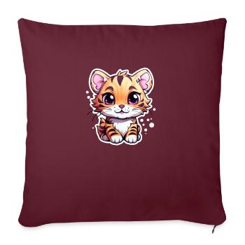 Bébé animal - Housse de coussin décorative 45 x 45 cm - bordeaux - Devant