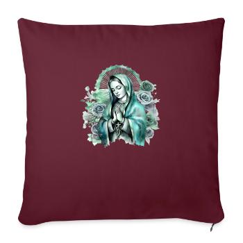 Sainte Marie Marie Vierge Marianne Vierge Marie Sainte - Housse de coussin décorative 45 x 45 cm - bordeaux - Devant