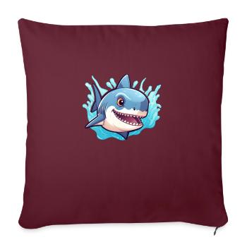Bébé Requin - Housse de coussin décorative 45 x 45 cm - bordeaux - Devant