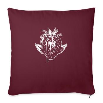 Erdbeere Obst Frucht - Sofakissenbezug 45 x 45 cm - Burgunderrot - Vorne