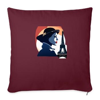 Tour Eiffel - Housse de coussin décorative 45 x 45 cm - bordeaux - Devant