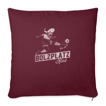 Terrain de soccer / Soccer / Court dur / Kicker - Housse de coussin décorative 45 x 45 cm - bordeaux - Devant