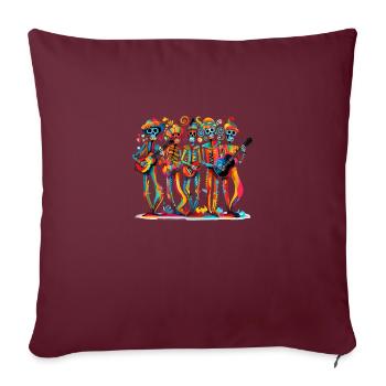 die bunte Skellet-Band - Sofakissenbezug 45 x 45 cm - Burgunderrot - Vorne