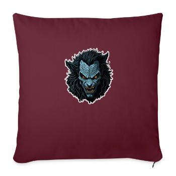 Loup-garou - Housse de coussin décorative 45 x 45 cm - bordeaux - Devant