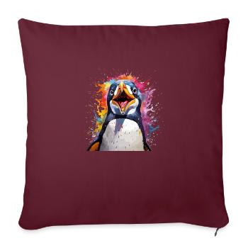 Le Pingouin Parlant - Housse de coussin décorative 45 x 45 cm - bordeaux - Devant