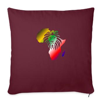 Afrika Löwe-Symbol Stärke des afrikanischen Kontinents - Sofakissenbezug 45 x 45 cm - Burgunderrot - Vorne