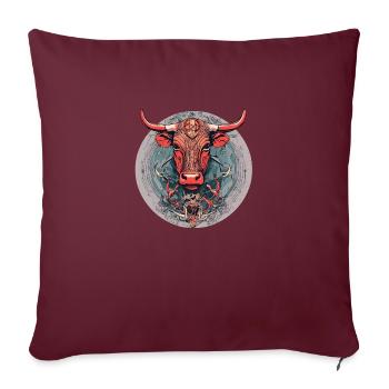 Vache - Housse de coussin décorative 45 x 45 cm - bordeaux - Devant
