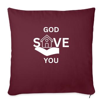 God save you white - Sofakissenbezug 45 x 45 cm - Burgunderrot - Vorne
