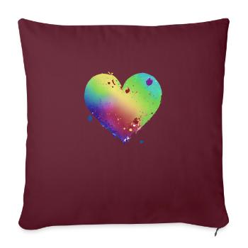 Saint-Valentin, Fête des mères, Mariage, Amour, Fiançailles - Housse de coussin décorative 45 x 45 cm - bordeaux - Devant