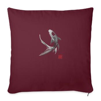 Karpfen Koi schwarz - Sofakissenbezug 45 x 45 cm - Burgunderrot - Vorne