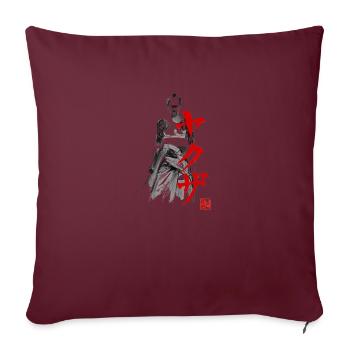yakuza et kanji - Housse de coussin décorative 45 x 45 cm - bordeaux - Devant