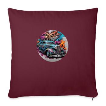 Ancien - Housse de coussin décorative 45 x 45 cm - bordeaux - Devant