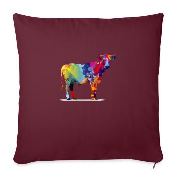 Auch bekannt als die bunte Kuh - Sofakissenbezug 45 x 45 cm - Burgunderrot - Vorne
