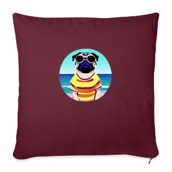 Propriétaires de chiens Bulldog Chiens Propriétaires de chiens - Housse de coussin décorative 45 x 45 cm - bordeaux - Devant