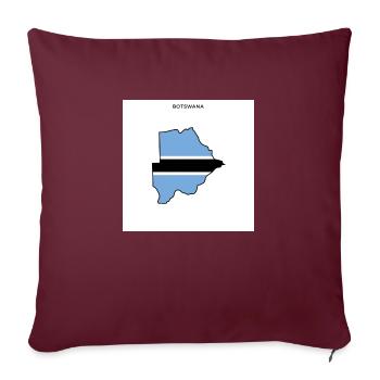 Botswana (Botswana) flag, map - Sofa pillowcase 17,3'' x 17,3'' (45 x 45 cm) - burgundy - Front