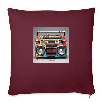 old radio 90s style - Sofakissenbezug 45 x 45 cm - Burgunderrot - Vorne