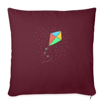 Cerf-volant - Housse de coussin décorative 45 x 45 cm - bordeaux - Devant