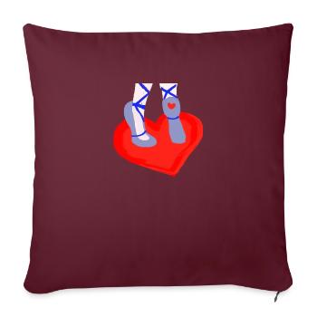 Passage du cœur - Housse de coussin décorative 45 x 45 cm - bordeaux - Devant