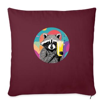 Mignon raton laveur au lait de banane - Housse de coussin décorative 45 x 45 cm - bordeaux - Devant