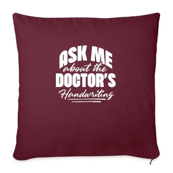 Funny Doctors Handwriting Patient Information - Sofakissenbezug 45 x 45 cm - Burgunderrot - Vorne