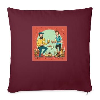 Polterabend mit Bier - Sofakissenbezug 45 x 45 cm - Burgunderrot - Vorne