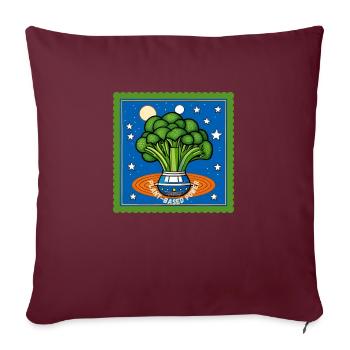Le brocoli dans l’énergie basée sur les plantes spatiales - Housse de coussin décorative 45 x 45 cm - bordeaux - Devant