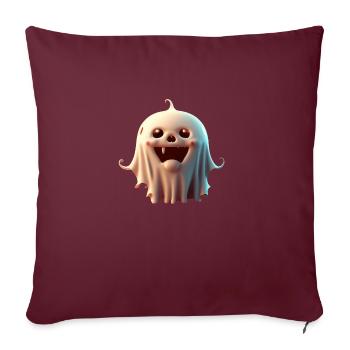 Joyeux Halloween mignon fantôme langue effrayante drôle - Housse de coussin décorative 45 x 45 cm - bordeaux - Devant