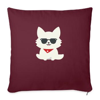 Cooler Schweizer Weisser Schäferhund - Sofakissenbezug 45 x 45 cm - Burgunderrot - Vorne