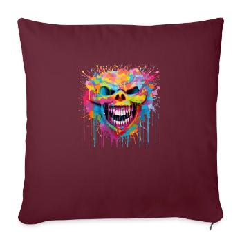 dunkles Lachen - Sofakissenbezug 45 x 45 cm - Burgunderrot - Vorne