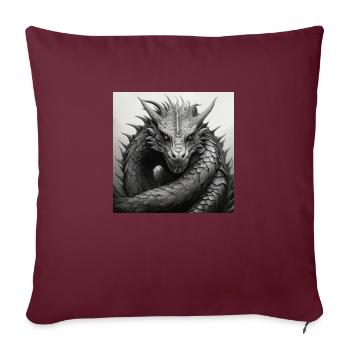 Drache Beschützer - Sofakissenbezug 45 x 45 cm - Burgunderrot - Vorne